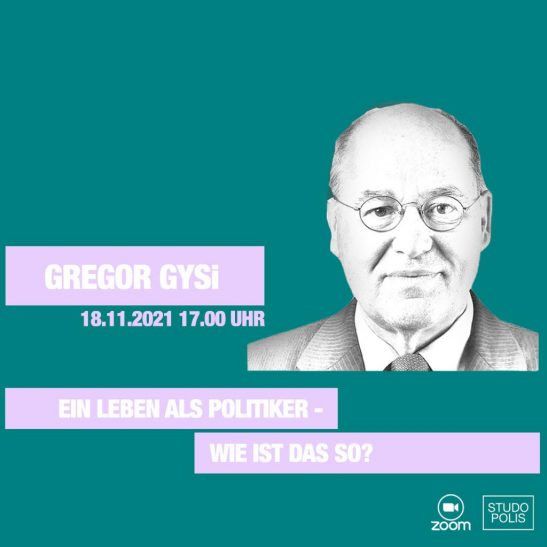 Mehr über den Artikel erfahren Studopolis-Talk mit Dr. Gregor Gysi