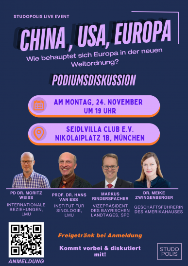 Mehr über den Artikel erfahren München – Live-Event: China, USA, Europa am 24.11.2025